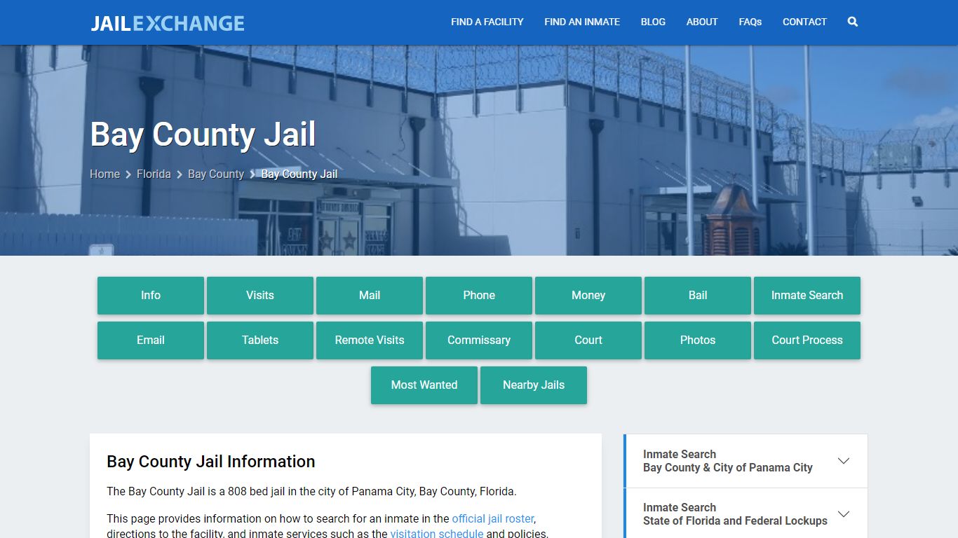 Bay County Jail, FL Inmate Search, Information